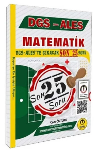 Tasarı DGS ALES Matematik Son 25 Çıkacak Soru Bankası