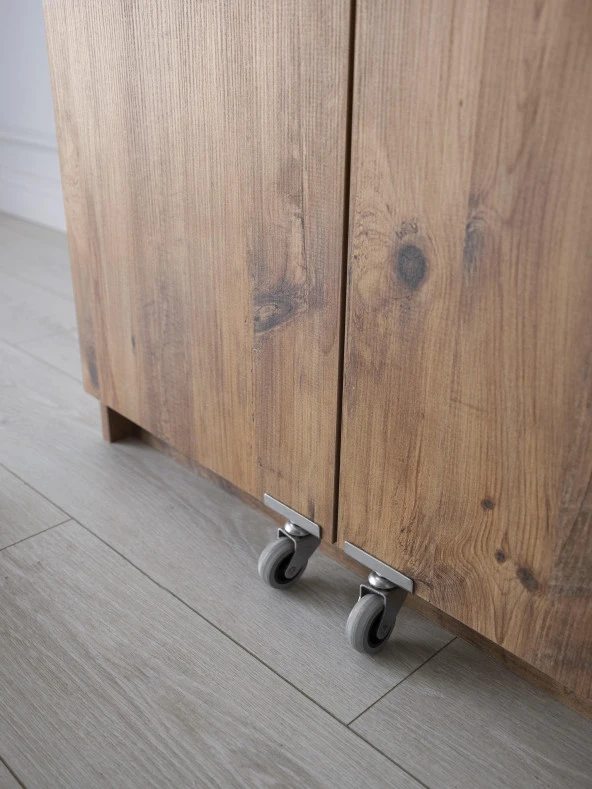 Erezoğulları Mobilya Çok Amaçlı 2 Kapaklı Mutfak Erzak Kiler Dolap 80x52x180 cm - 3