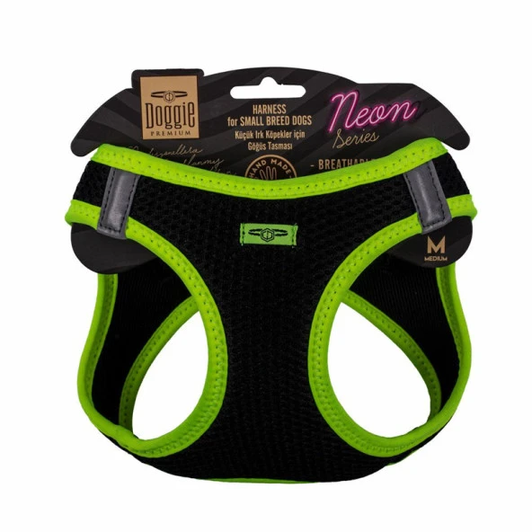 Doggie Havalı Dokuma Neon Serisi Köpek Göğüs Tasması Sarı 38-44 Cm Medium