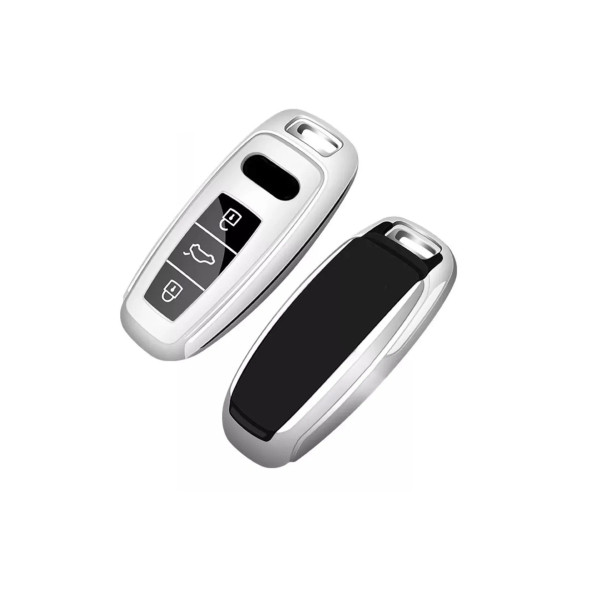 Audı A3 A4 A5 A6l A7 A8 C8 Q8 D5 E-tron Tpu Anahtar Kılıf (GÜMÜŞ) - Resim 4