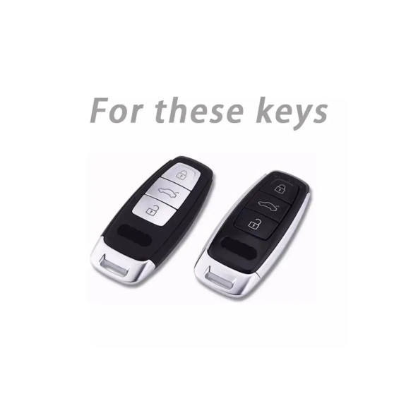 Audı A3 A4 A5 A6l A7 A8 C8 Q8 D5 E-tron Tpu Anahtar Kılıf (GÜMÜŞ) - Resim 5