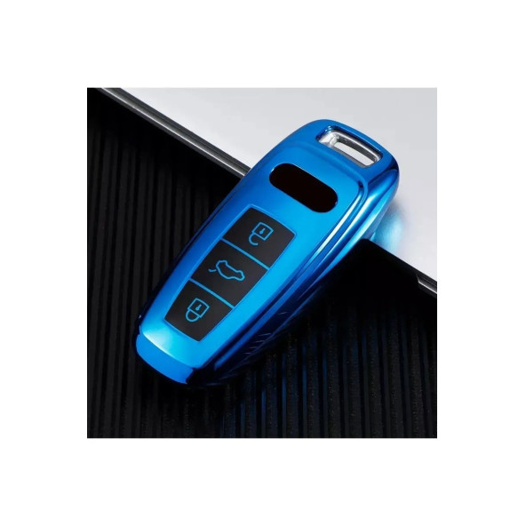 Audı A3 A4 A5 A6l A7 A8 C8 Q8 D5 E-tron Tpu Anahtar Kılıf (MAVİ) ürün görseli