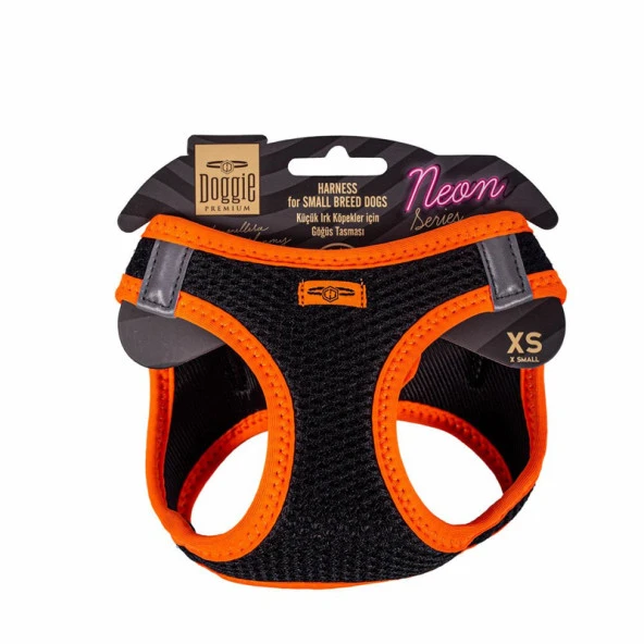 Doggie Havalı Dokuma Neon Serisi Köpek Göğüs Tasması Turuncu 30-34 Cm XSmall