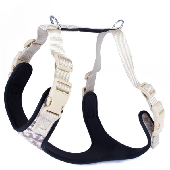 Doggie Havalı Dokuma Köpek Göğüs Tasması Kamuflaj 1,5x40-50 Cm Small - Resim 2