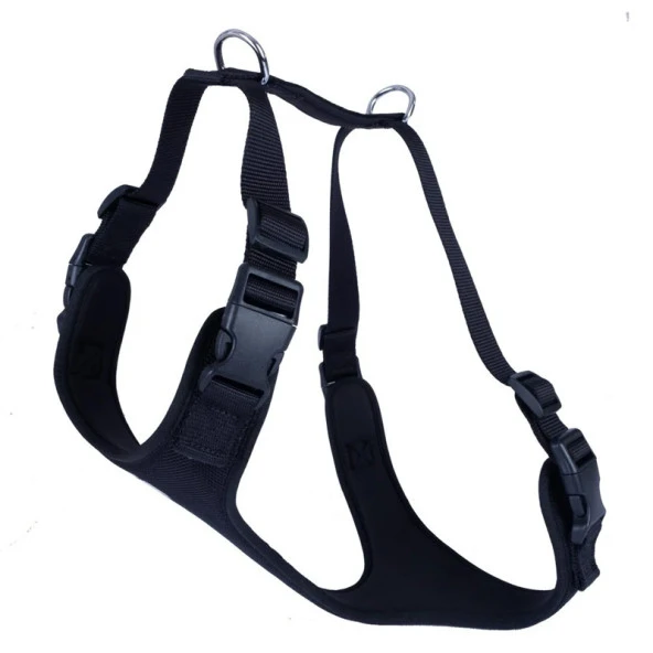 Doggie Havalı Dokuma Köpek Göğüs Tasması Siyah 1,5x35-45 Cm XSmall ürün görseli 1