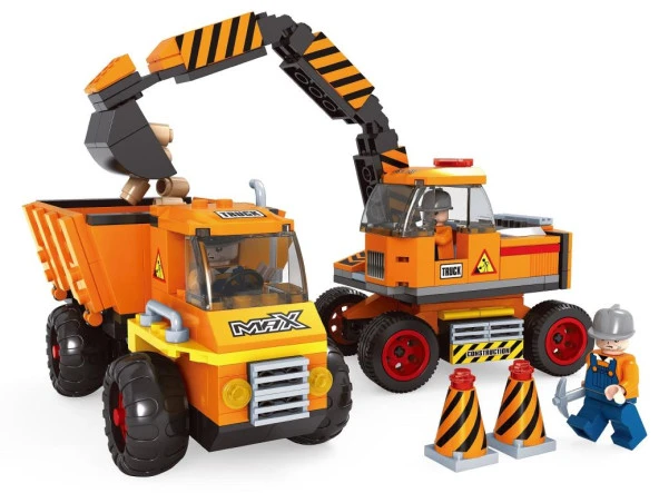 Ausini 317 Parça Kamyon ve Kepçeli İnşaat Set