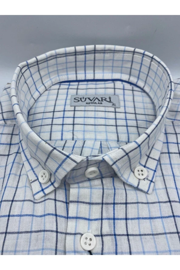 PREMİUM SVR %100 PAMUK REGULAR KISA KOL GÖMLEK - Resim 2