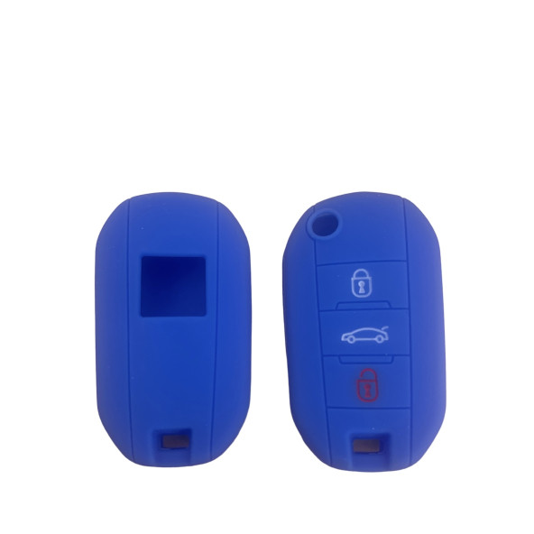 Peugeot Cıtroen Opel Silikon Anahtar Kılıf (MAVİ) - Resim 2