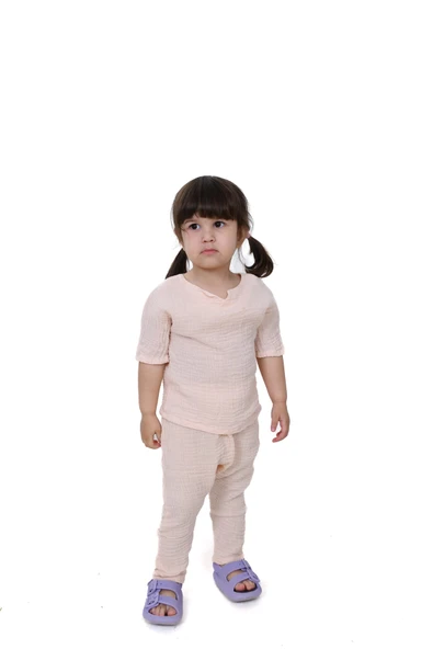 Çift Kat Müslin, Çocuk Müslin Şalvar Pantolon, %100 Pamuk, Beli Lastikli - 6
