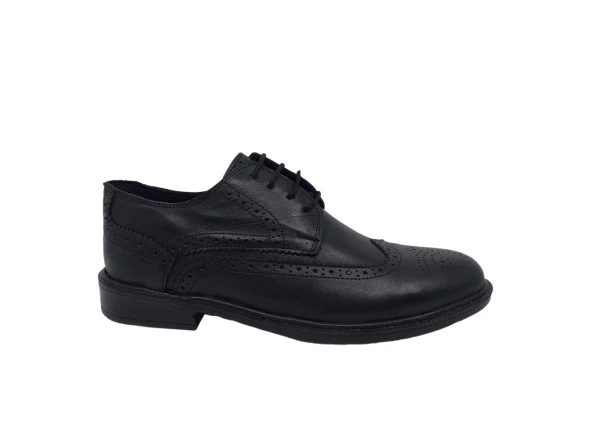 Zerhan 200 Erkek Siyah Bağcıklı Deri Hafif Taban Ayakkabı