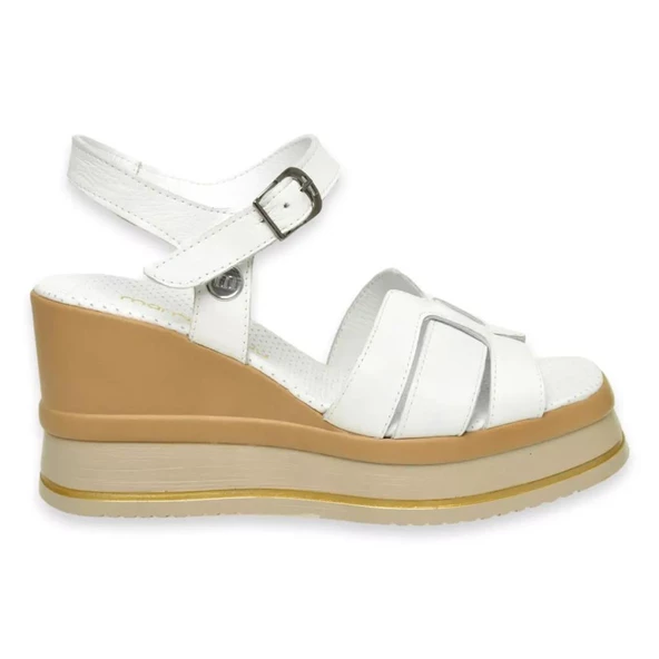 MAMMAMİA D24YS-1535 DOLGU TOPUK DERİ KADIN SANDALET - 7