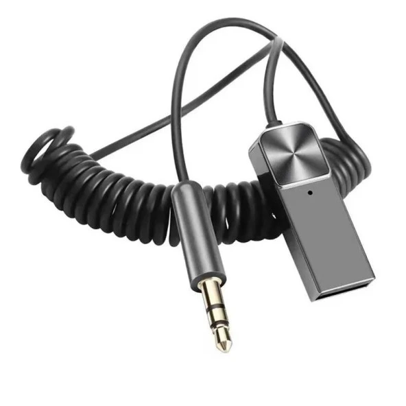 Aux Bluetooth Alıcısı Verici Kablosuz Bt Aux Adaptörü spiral kablolu