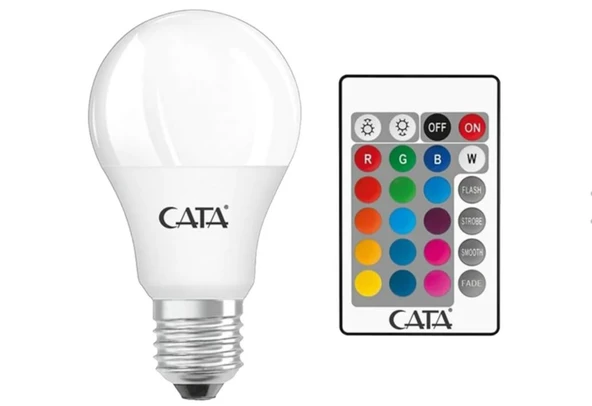 Cata CT-4058 9W E27 RGB Uzaktan Kumandalı Led Ampul