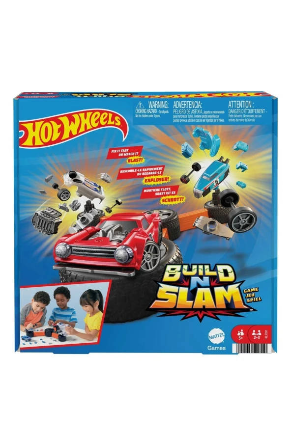 HOT WHEELS Build N Slam Kutu Oyunu, 5 yaş ve üzeri, HLX91