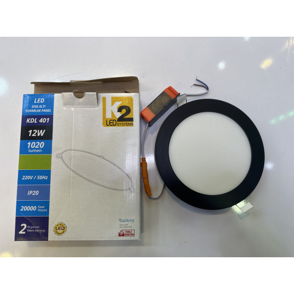 Sıva altı 12wsiyah kasa beyaz ışık panel led silim - 2