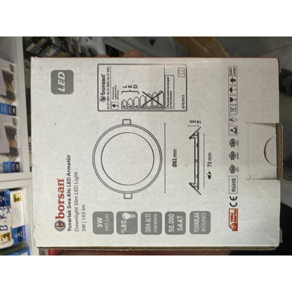 Sıva altı 3wpanel led beyaz ışık borsan 10 adet - 2