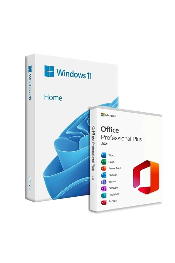 Windows 11 Home ve Office 2021 Pro Plus 32-64 Bit Türkçe-İngilizce Global Destekli
