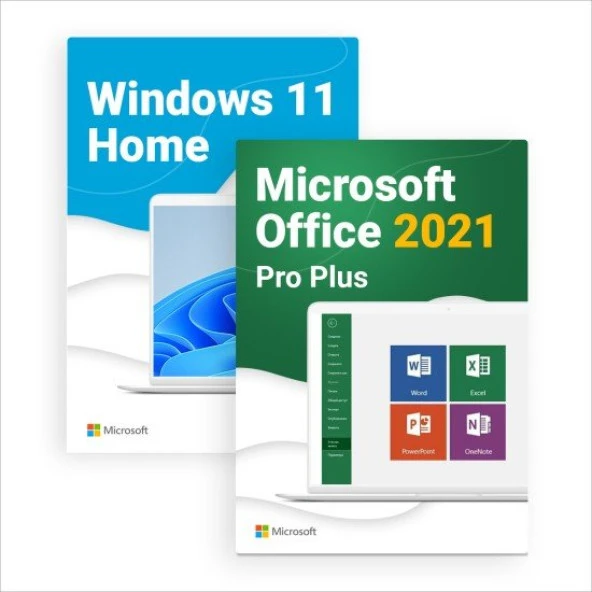 Windows 11 Home '' Office 2021 Pro Plus 32-64 Bit Turkce-Ingilizce Global Destekli
