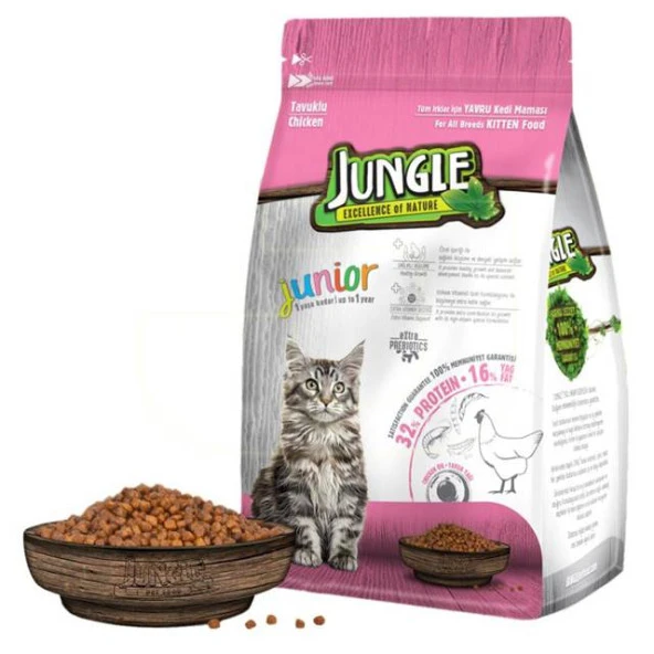 JUNGLE KEDI MAMASI YAVRU KEDI TAVUKLU 500 GR