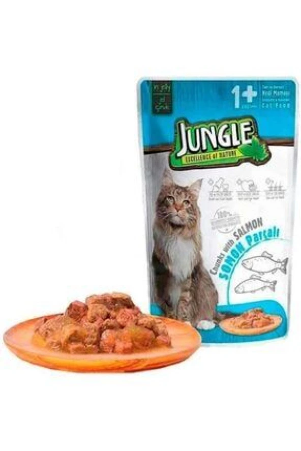 JUNGLE POUCH KEDI MAMASI YETISKIN KEDI TON-SOMONLU  4X100 GR