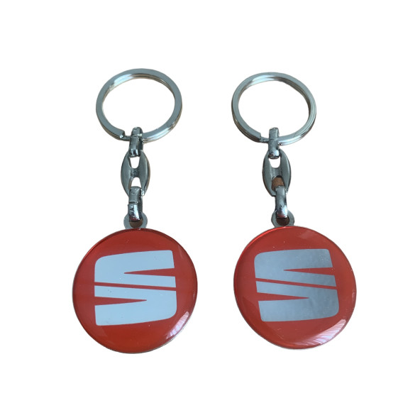 Seat  Logolu Metal Otomobil Anahtarlığı - 2 Adet Kırmızı Renk ürün görseli