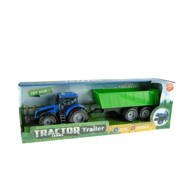 Oyuncak Model Traktör Römorklu Işıklı Sesli Sürtmeli 20 Cm - 2