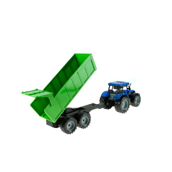 Oyuncak Model Traktör Römorklu Işıklı Sesli Sürtmeli 20 Cm - 4