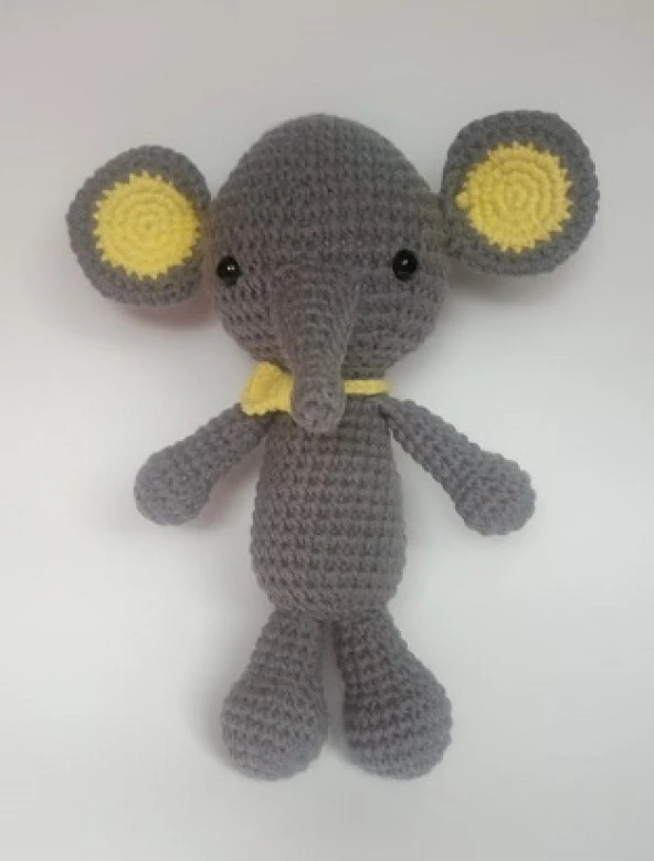 Sevimli Fil Amigurumi Organik Oyuncak ürün görseli 1