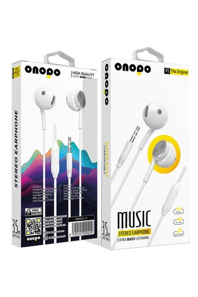 onopo Stereo Kablolu Kulaklık Extra Bass Dinleme 3.5MM Kulakiçi Kulaklık - V1