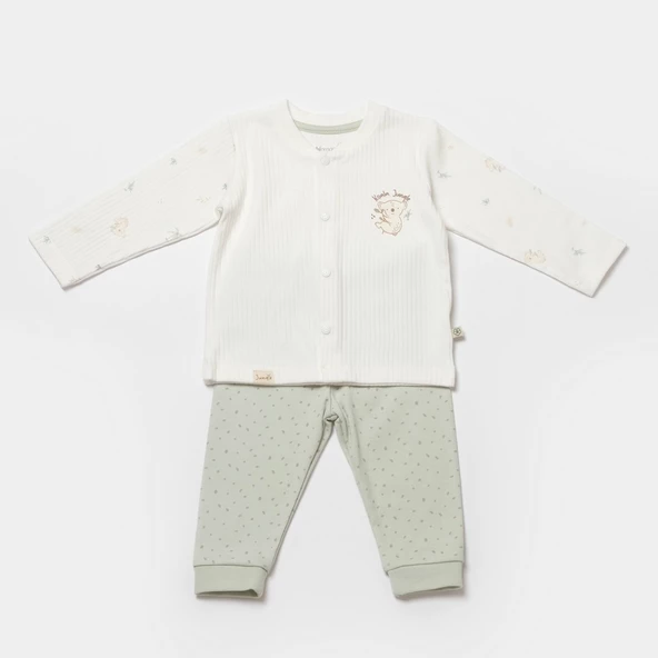 Bibaby Biorganic Koala Jungle Bebek Pijama Takımı 59777 Mint