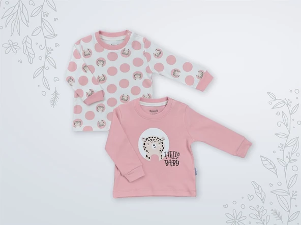 Miniworld 16467 2'li Sweatshirt Pembe