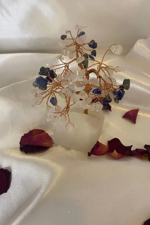 Doğaltaş Lapis Kuvars Quartz Taşı Doğal Taş Bakır Hayat Ağacı Negatif Enerji Taşı 1 - 5