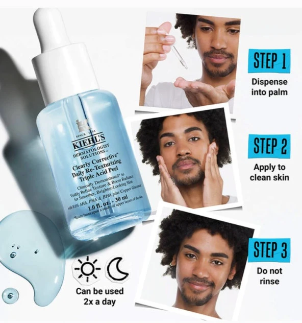 Kiehl's Clearly Corrective Daily Re-Texturizing Triple Acid Peel 30 Ml - Resim 4