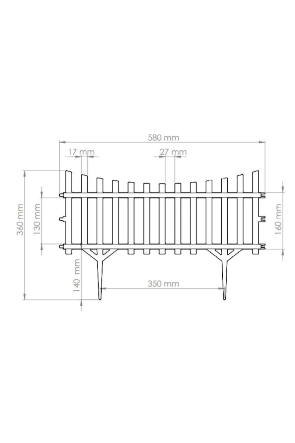 Yeni Tasarım Mini Bahçe Çiti Dekoratif Esnek Plastik Çit Peyzaj Koruma Panel Çit 58-36 Cm 1 Adet - 8