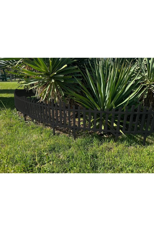 Siyah Mini Bahçe Çiti Dekoratif Esnek Plastik Çit Peyzaj Koruma Panel Çit 58-36 Cm 1 Adet
