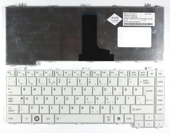 Toshiba L645D L735 L745 L754D Notebook Klavyesi - Beyaz - TR