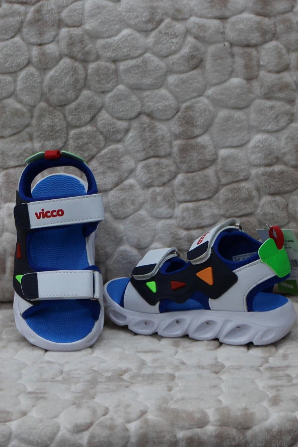 Vicco 321.F24Y.204 Hilda Saks Mavi Phylon Işıklı Çocuk Sandalet - Resim 5