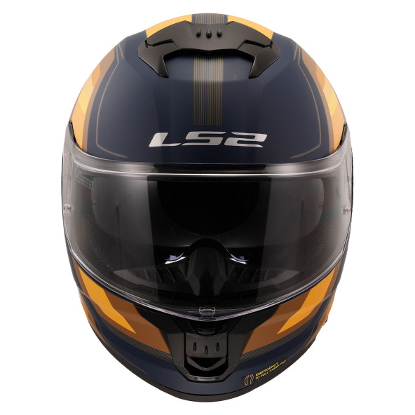 LS2 Stream 2 Vintage Full Face Motosiklet Kaskı Turuncu - Resim 2