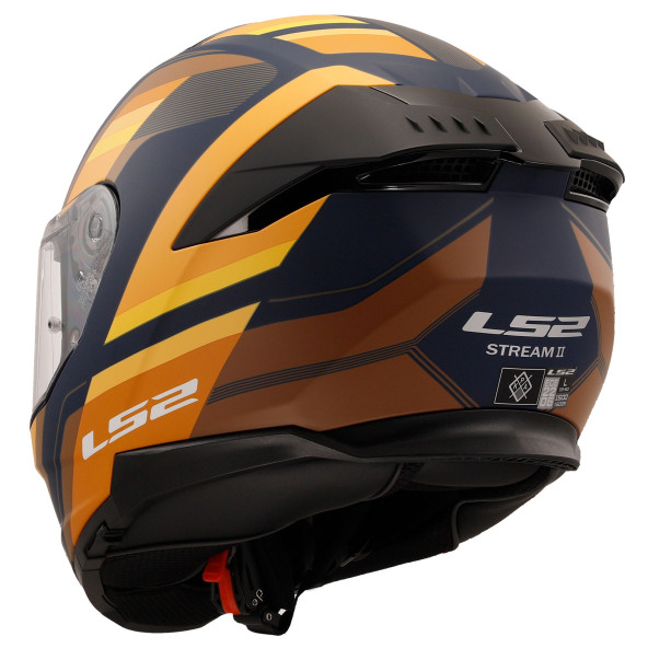 LS2 Stream 2 Vintage Full Face Motosiklet Kaskı Turuncu - Resim 3