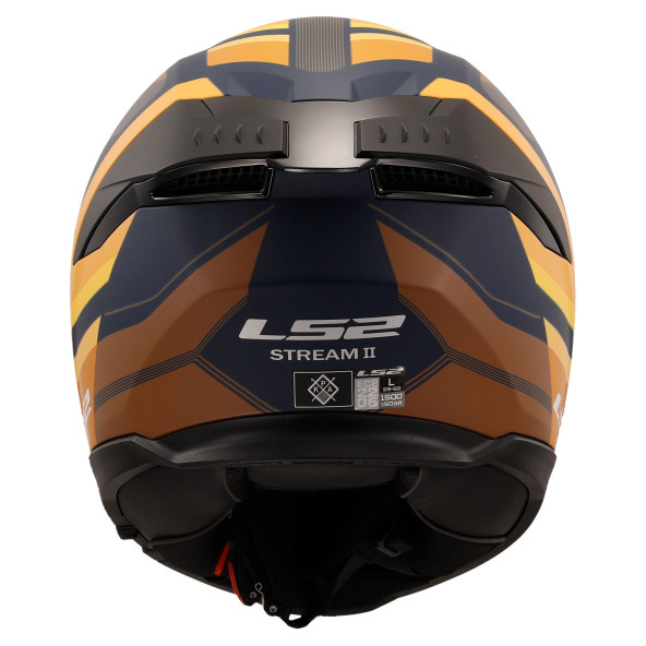 LS2 Stream 2 Vintage Full Face Motosiklet Kaskı Turuncu - Resim 4