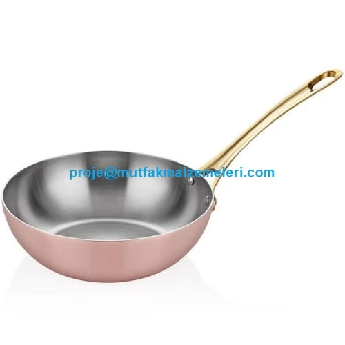 Multi Metal Bakır Wok Tava