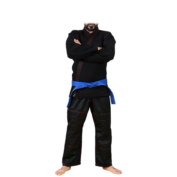 Dosmai Astarlı Profesyonel Jijutsu Elbisesi (Kuşaksız) Siyah SB102