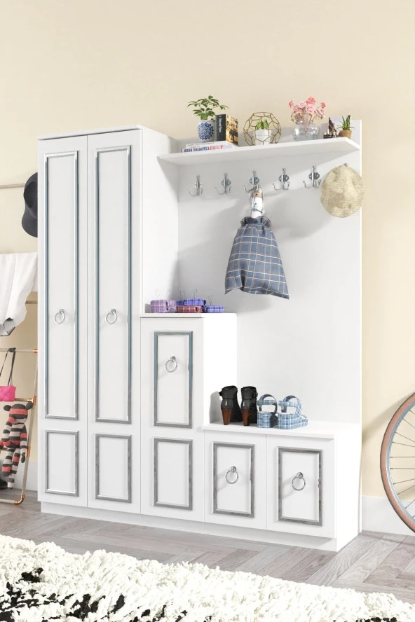 Ardeno  Silver Dalyan Portmanto Vestiyer Ayakkabılık - 2