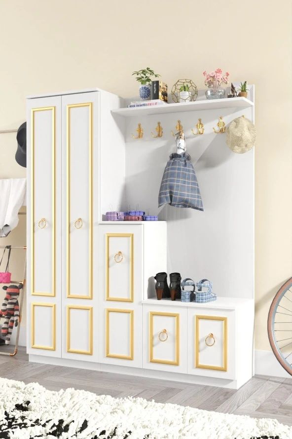 Ardeno  Gold Dalyan Portmanto Vestiyer Ayakkabılık - 2