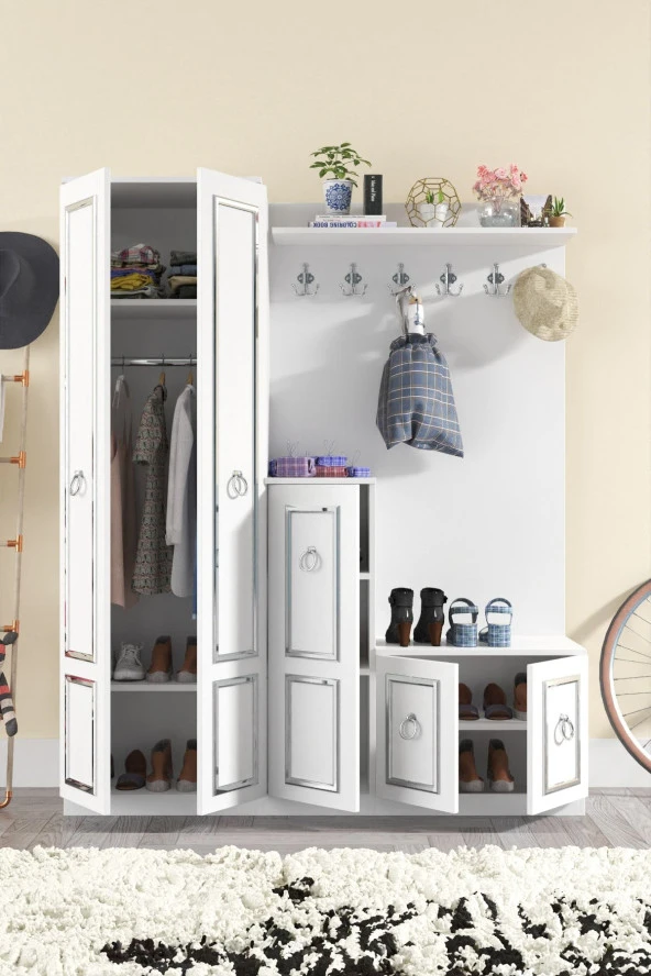 Ardeno  Silver Dalyan Portmanto Vestiyer Ayakkabılık - 3