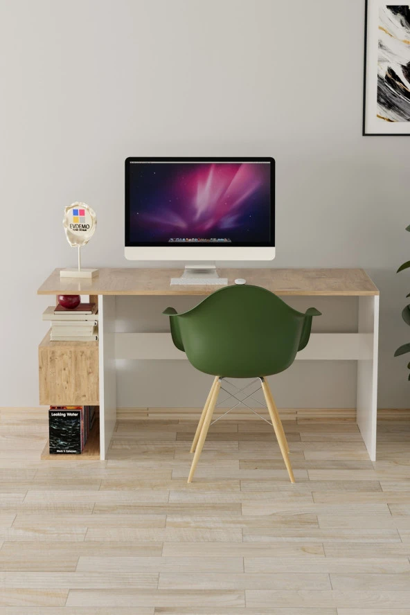 Evdemo Leo Kitaplıklı Çalışma Masası Atlantik Çam - 2