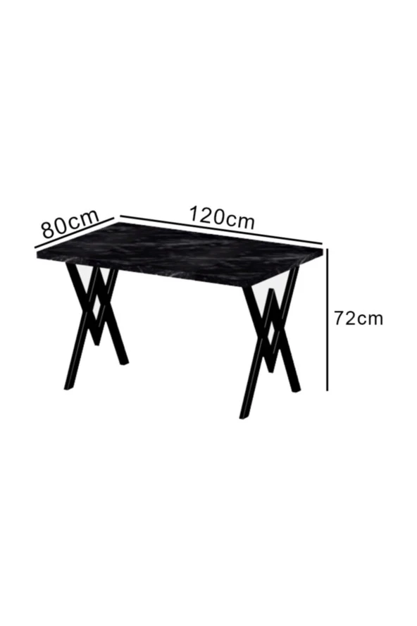 Evdemo Koza Çalışma Masası Mermer Siyah - 2