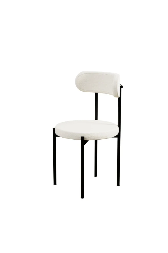 Evdemo  Trend Yuvarlak Mutfak Masa Takımı Beyaz-Krem-Siyah - Resim 5