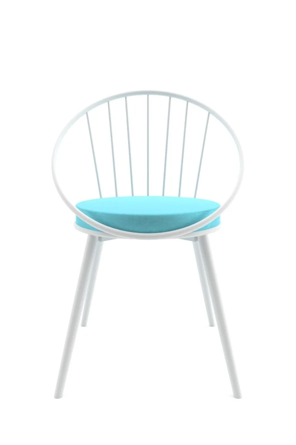 Evdemo  Eylül Metal Tel Sandalye Turkuaz - Resim 3