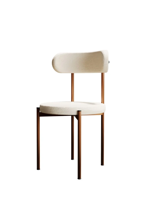 Evdemo  Trend Tekli Mutfak Masası Sandalyesi Krem-Kahve - Resim 2